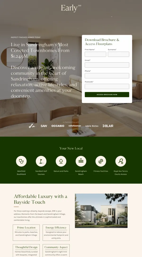 Lead page built for Early 3191